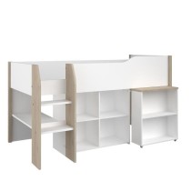 Lit combiné enfant avec bureau rétractable - PARISOT - LIAM - Blanc