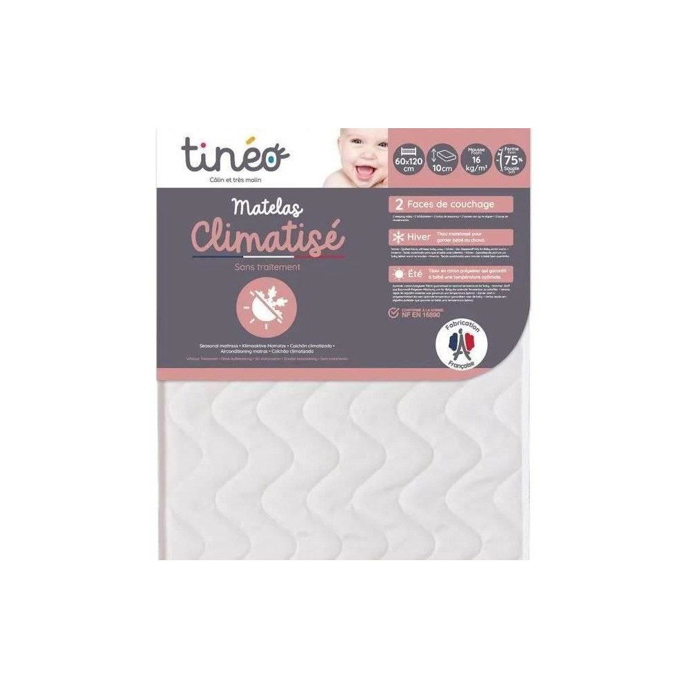 TINEO Matelas bébé Climatisé 60x120 cm