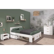 Chambre complete adulte DREAM : Lit 140x190/200 cm + 2 chevets + commo