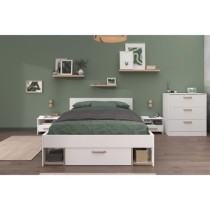 Chambre complete adulte DREAM : Lit 140x190/200 cm + 2 chevets + commo