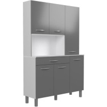 OSLO Buffet de 120 cm - 1 Tiroir et 6 Portes - L 120 x P 40 x H 185 cm