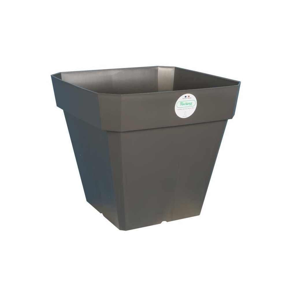 RIVIERA Pot de fleurs carré Soleilla en plastique - 39 x 39 x H 53 cm