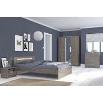 PARISOT Chambre complete adulte - Contemporain - Décor noyer silver -