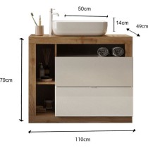 Ensemble Meuble salle de bain HAMBOURG L110 - Vasque + 2 Tiroirs + 3 n