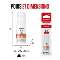 Bouteille d'encre - CANON - GI-53R - Rouge - Compatibilité PIXMA G650