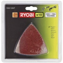 RYOBI - Kit abrasifs multitool (10 triangles abrasifs grain 60 / 80 /