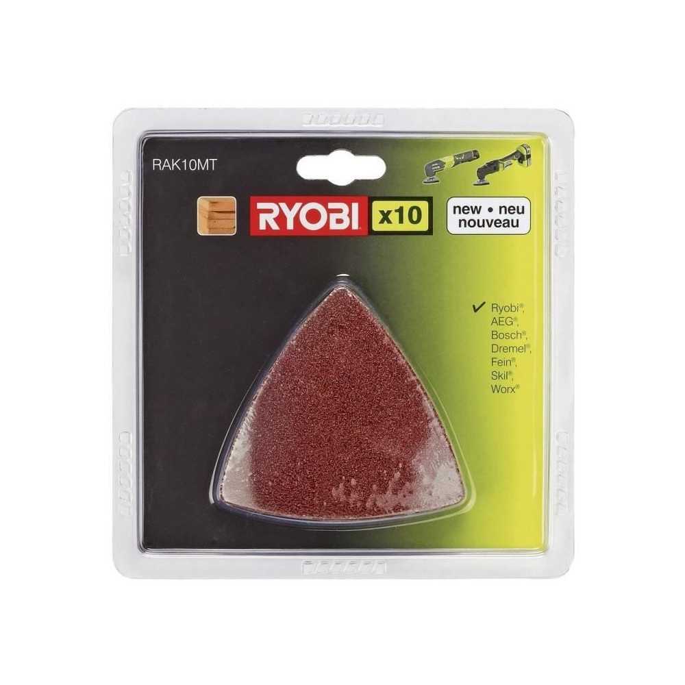 RYOBI - Kit abrasifs multitool (10 triangles abrasifs grain 60 / 80 /