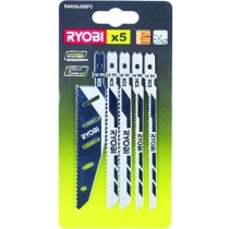 RYOBI - Carte 5 lames scie sauteuse FLUSHCUT bois 10 TPI, chantournage