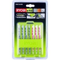 RYOBI - Coffret 10 lames baionnettes scie sauteuse bois - plastique (6