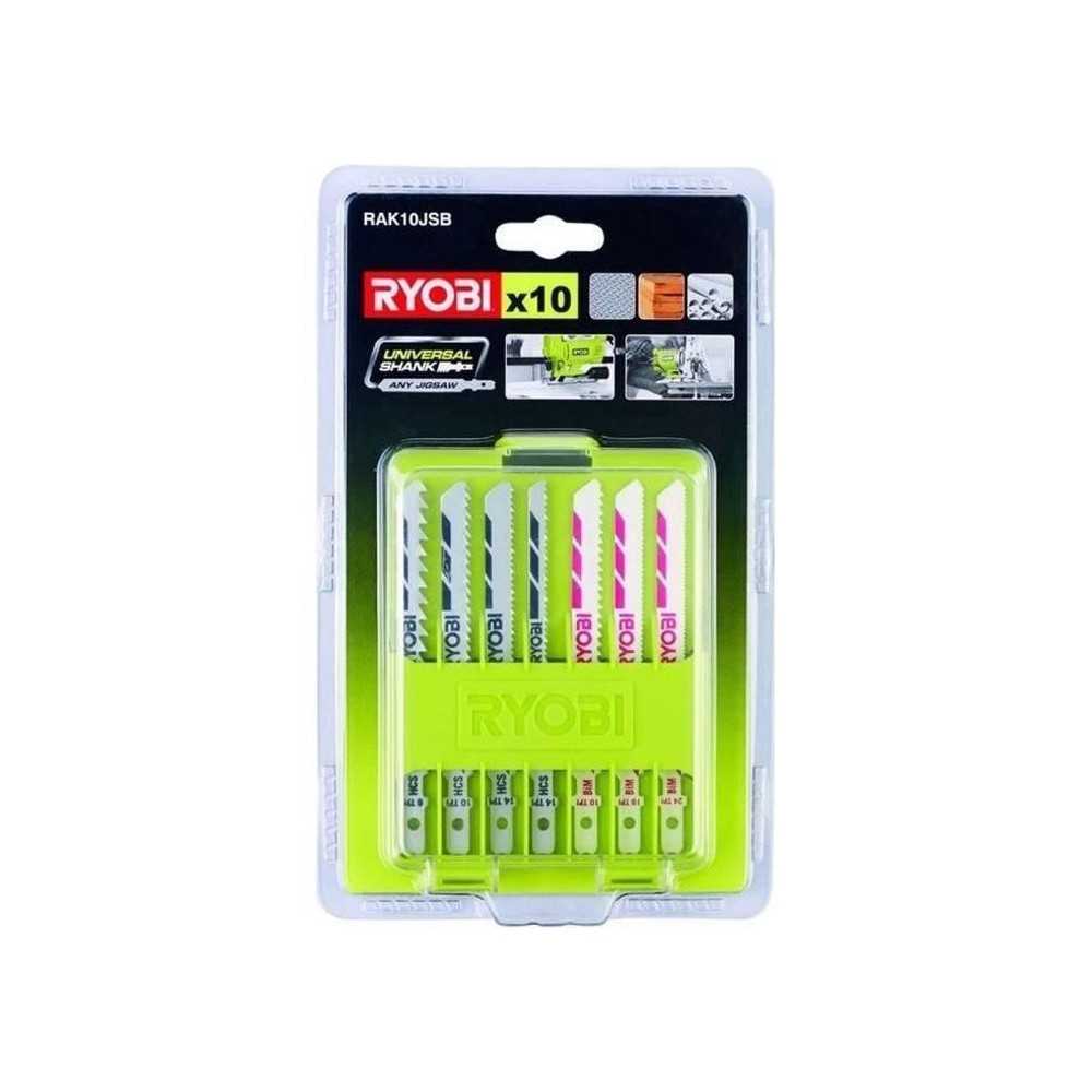 RYOBI - Coffret 10 lames baionnettes scie sauteuse bois - plastique (6