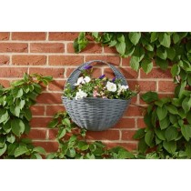 Panier mural - Faux rotin - Gris - 41 cm - SMART GARDEN