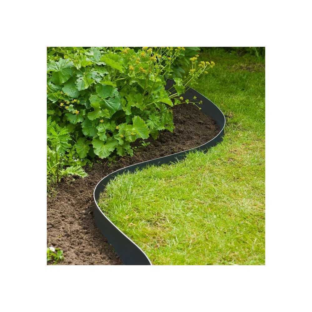 Bordure de jardin en PE noir - Nature - Bordure de jardin - 7,5cm x 10