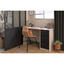 PARISOT Bureau droit 3 tiroirs - Décor chene Brooklyn - L 121,4 x P 5