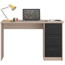 PARISOT Bureau droit 3 tiroirs - Décor chene Brooklyn - L 121,4 x P 5