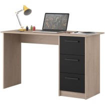 PARISOT Bureau droit 3 tiroirs - Décor chene Brooklyn - L 121,4 x P 5