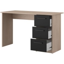 PARISOT Bureau droit 3 tiroirs - Décor chene Brooklyn - L 121,4 x P 5