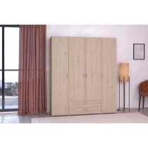 Armoire chambre VARIA - Panneaux de particules - Décor chene - 4 port