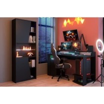 Bureau gaming LED droit - Noir - L 152 x P 61,5 x H 86,7 cm - Grande z