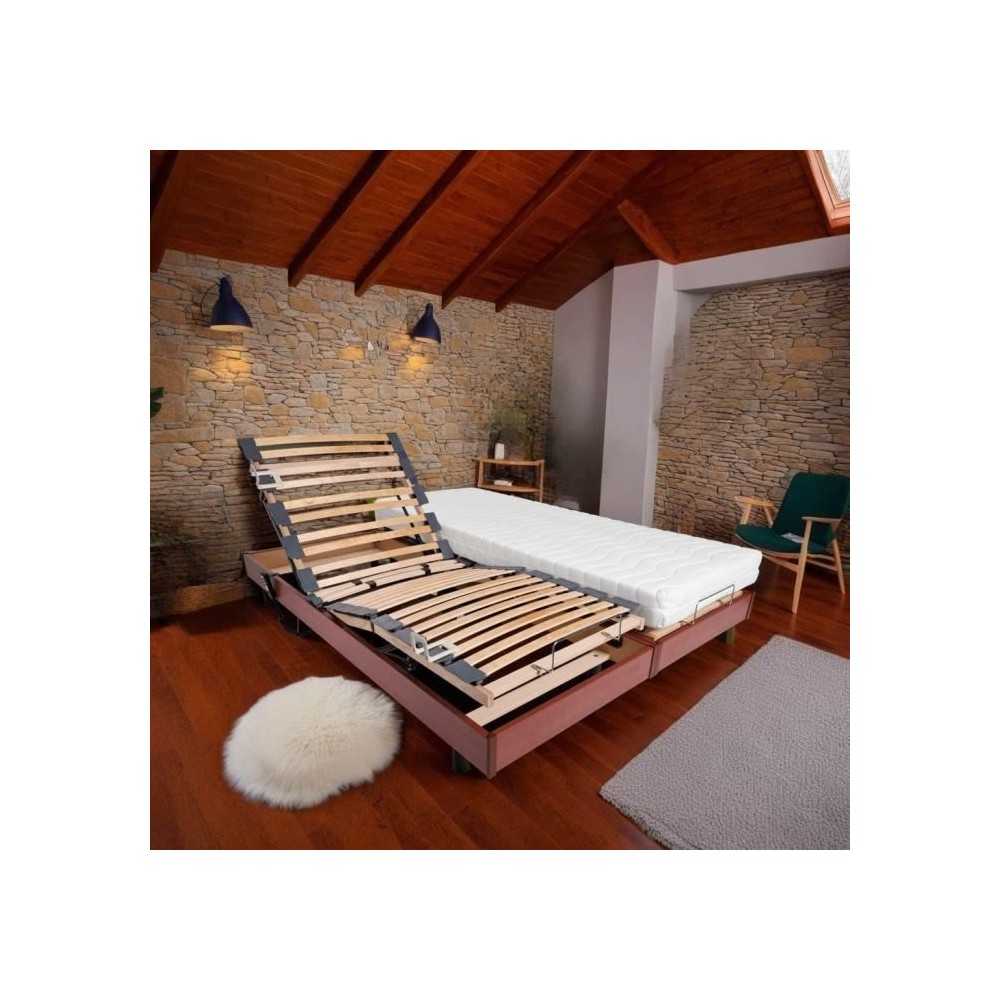 Ensemble relaxation matelas + sommiers électriques 2x90x200 - Mousse