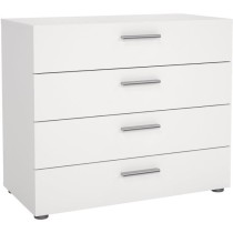 Commode NASH 4 tiroirs - Décor Blanc - L 80 x P 40 x H 68,5 cm