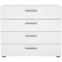 Commode NASH 4 tiroirs - Décor Blanc - L 80 x P 40 x H 68,5 cm