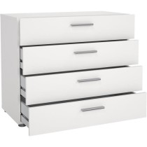 Commode NASH 4 tiroirs - Décor Blanc - L 80 x P 40 x H 68,5 cm