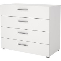 Commode NASH 4 tiroirs - Décor Blanc - L 80 x P 40 x H 68,5 cm