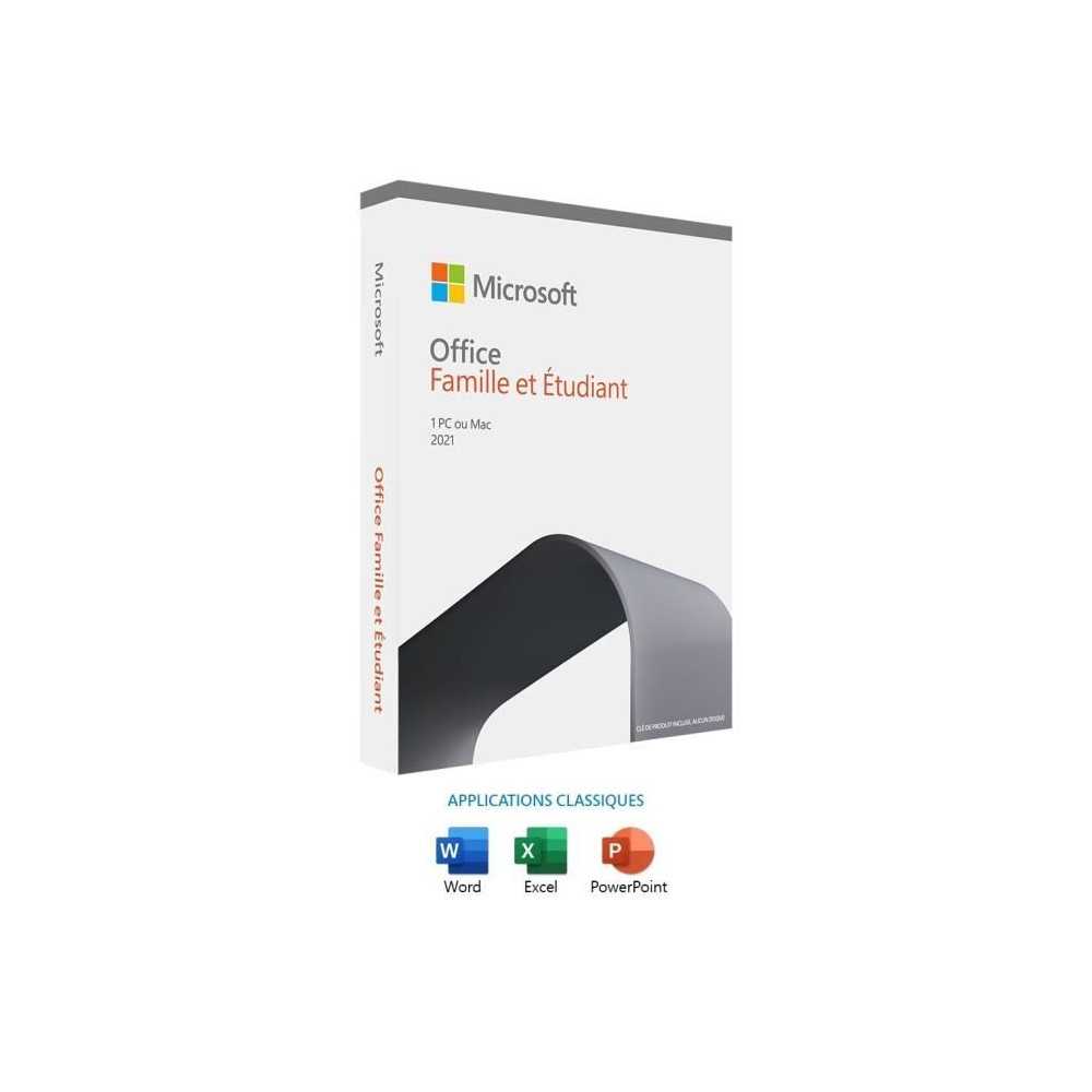 Logiciel Microsoft Office Famille et Etudiant 2021 - 1 PC ou Mac