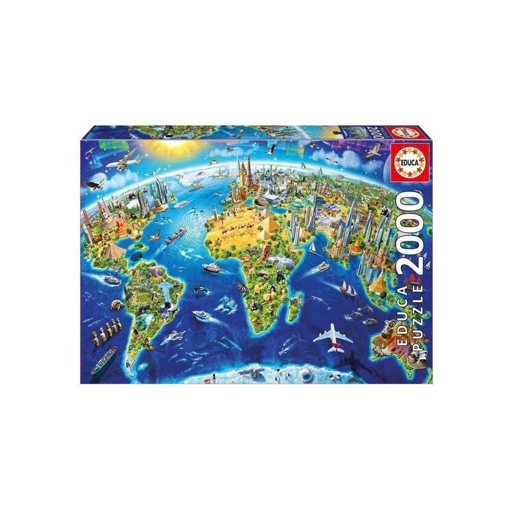 Puzzle Symboles du Monde 2000 pieces - EDUCA - Tableaux et peintures -