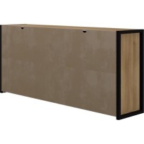 Buffet Mélaminé chene et noir - style industriel - L 180x40 x 84 cm