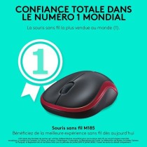 Souris sans fil - Logitech - M185 - Optique - Rouge