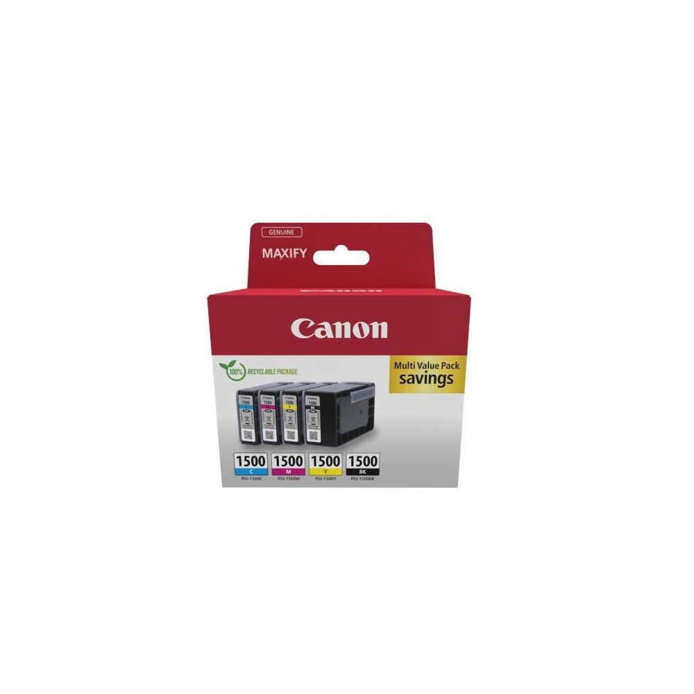 Multipack cartouches d'encre - CANON - PGI-1500 Noir/Cyan/Magenta/Jaun