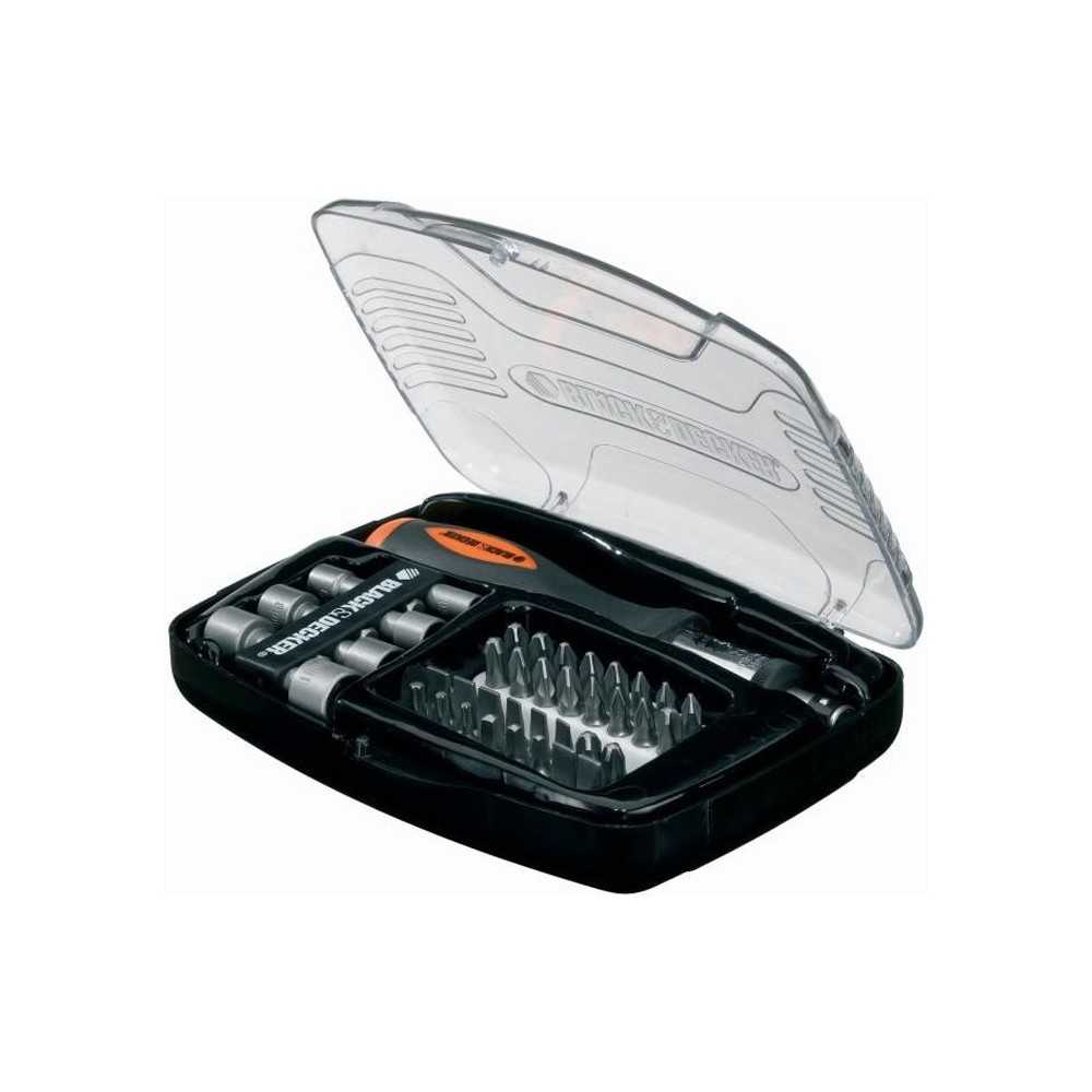 Kit de Tournevis a Cliquet avec accessoires (40 pieces) BLACK+DECKER -