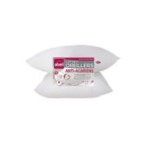 ABEIL Lot de 2 Oreillers Anti-Acarien - 60 x 60 cm - Blanc