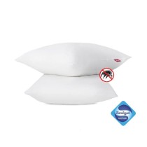 ABEIL Lot de 2 Oreillers Anti-Acarien - 60 x 60 cm - Blanc