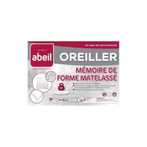 ABEIL Oreiller a mémoire de forme matelassé 60x60 cm blanc