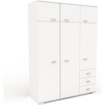 Armoire de chambre contemporaine blanche - COSMOS - L 146 cm - 6 porte