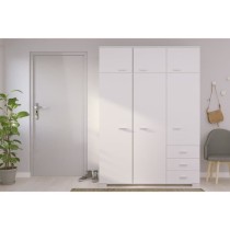 Armoire de chambre contemporaine blanche - COSMOS - L 146 cm - 6 porte