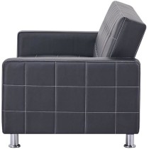 Canapé Droit Clic clac convertible 3 places IVANA - PU Noir - Style c