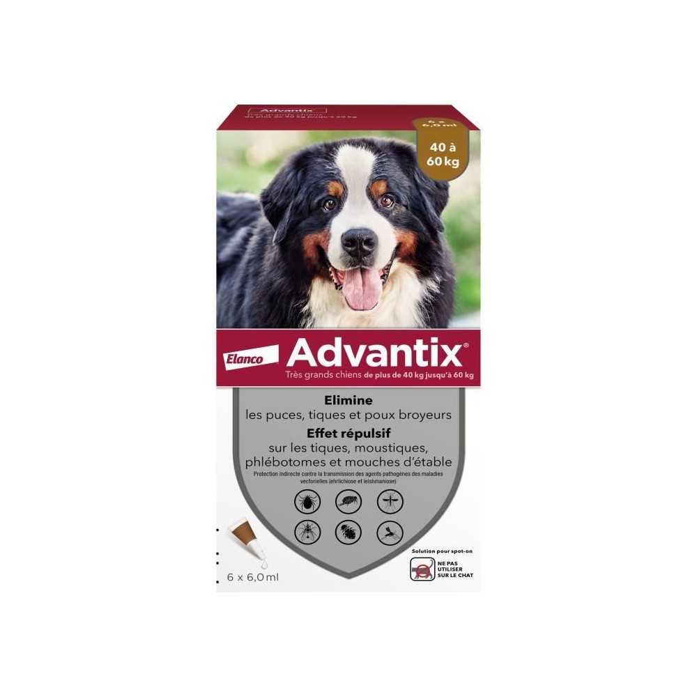 ADVANTIX Chien Solution Antiparasitaire Tres Grande Race 40 a 60kg 6 p