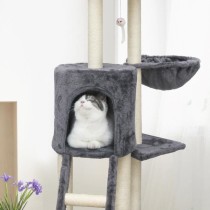 JIPSY Arbre a chat gris 79 x 34 x 138 cm - 3 plateformes, 1 perchoir,