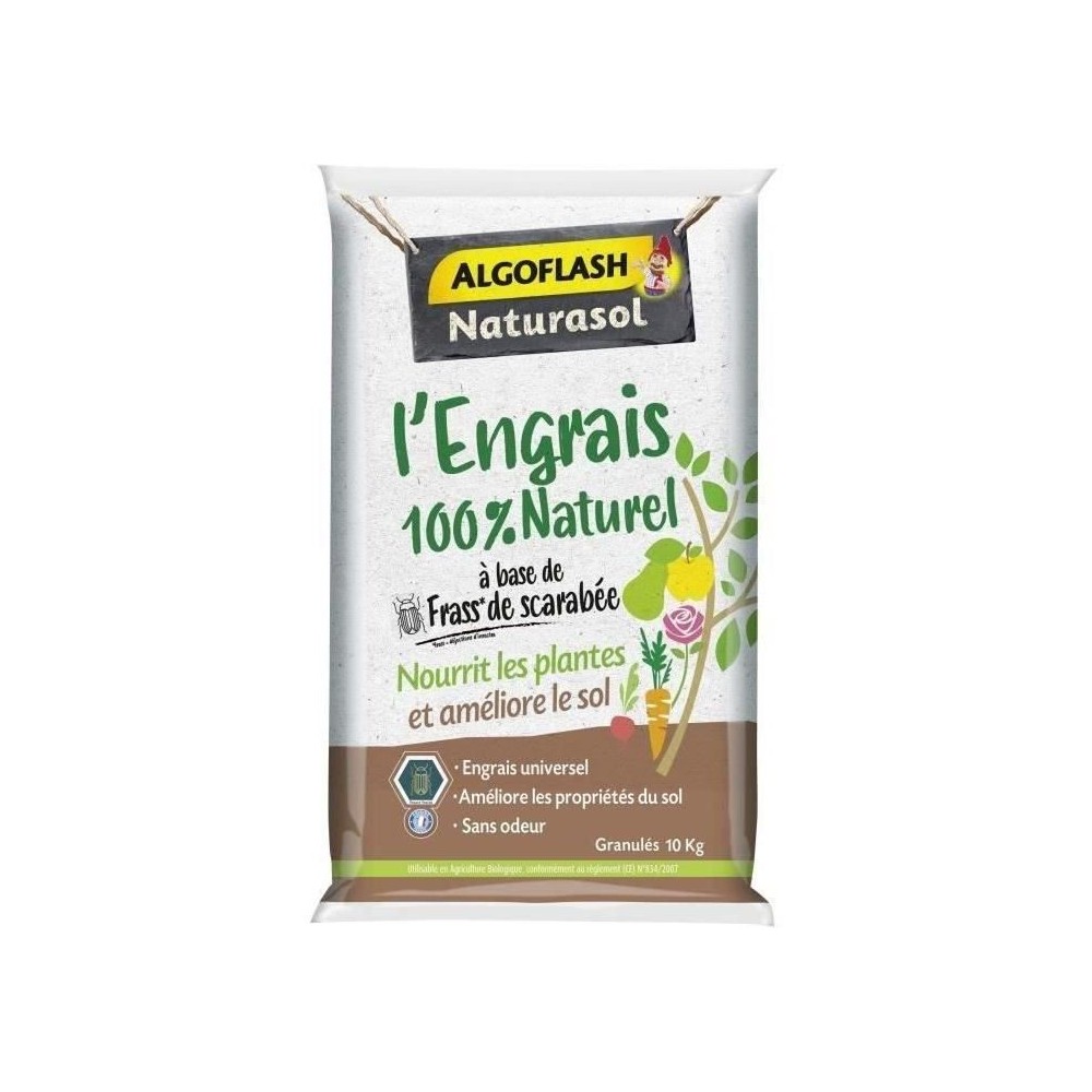 Engrais 100% Naturel Complet a base de Fass de Scarabée - ALGOFLASH N