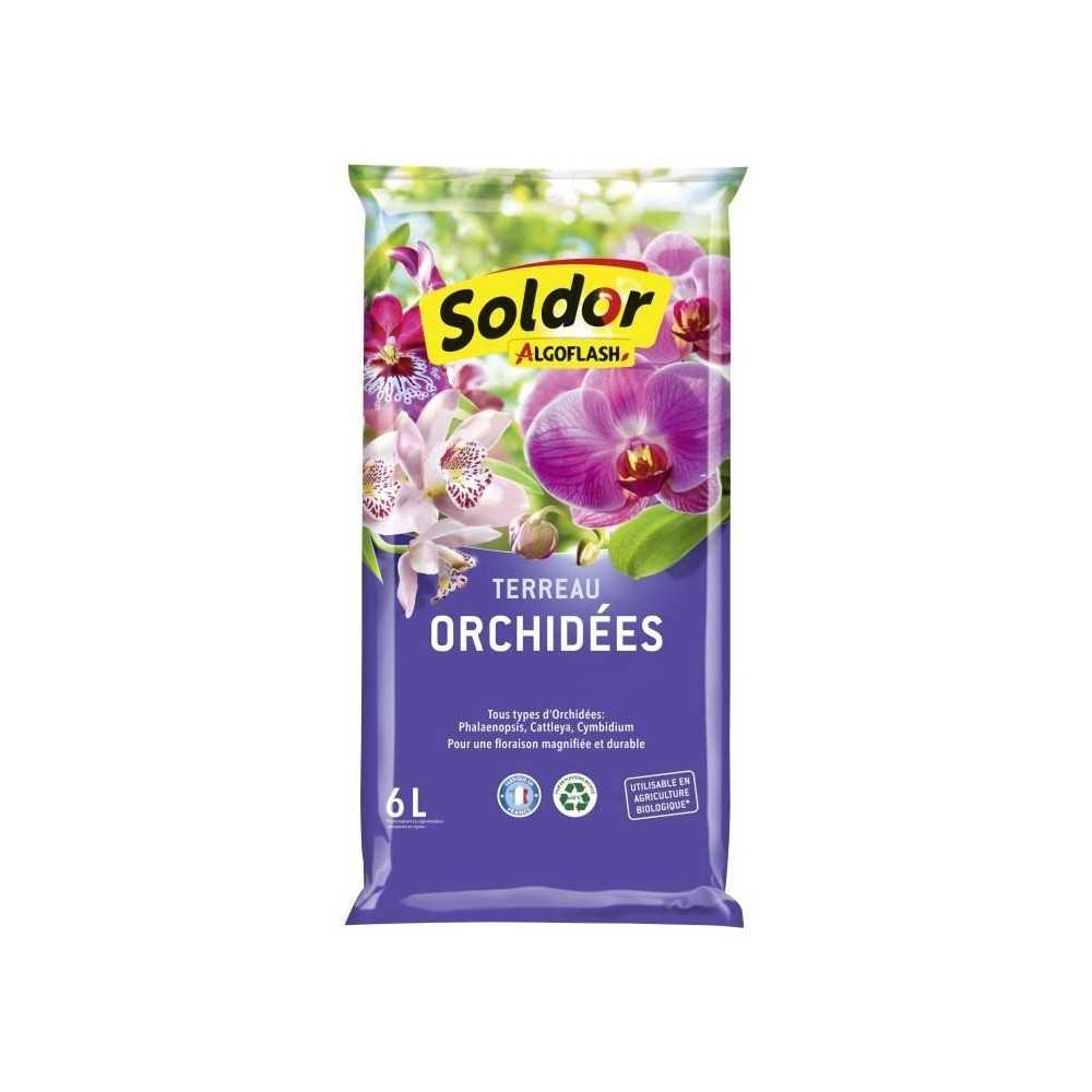 Terreau Orchidées 6 L - ALGOFLASH - Terreau spécifique - Ecorces de