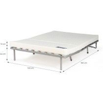 Banquette BZ Dunlopillo - Tissu Gris - 140 x 190 cm - Matelas 12cm - 2