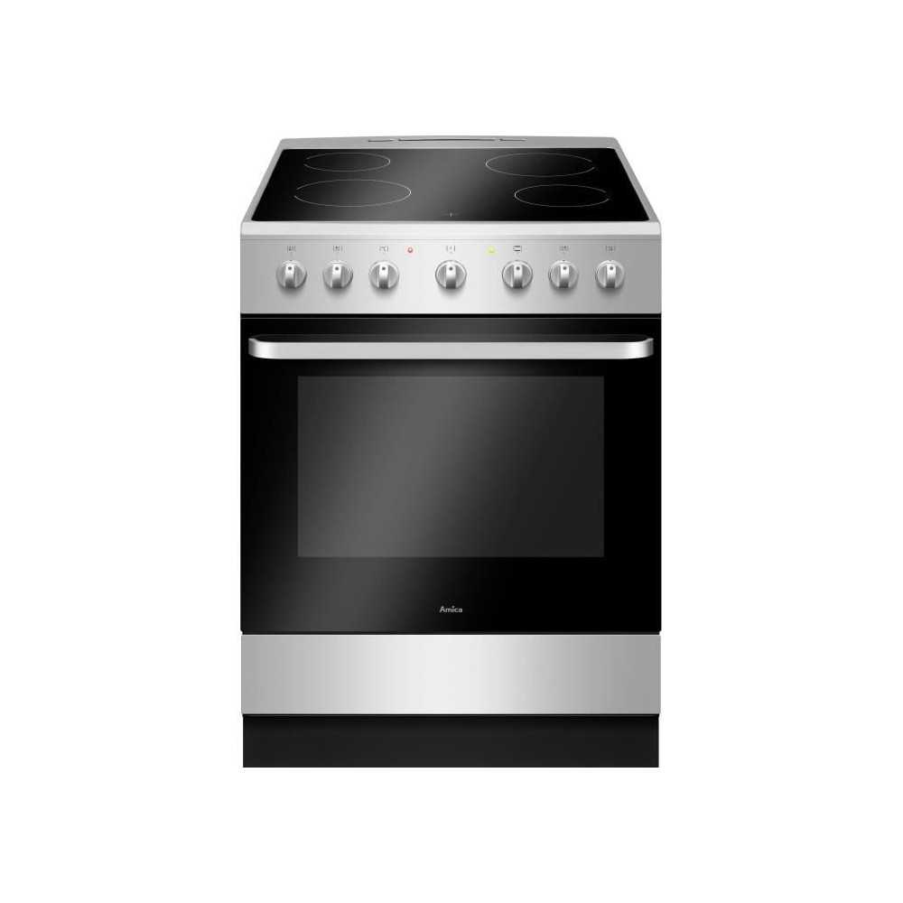 AMICA ACV6003S Cuisiniere Vitroceramique 60X60 Cm Silver