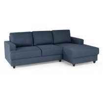 Canapé d'angle droit 4 places - Tissu bleu - Contemporain - L 215 x P