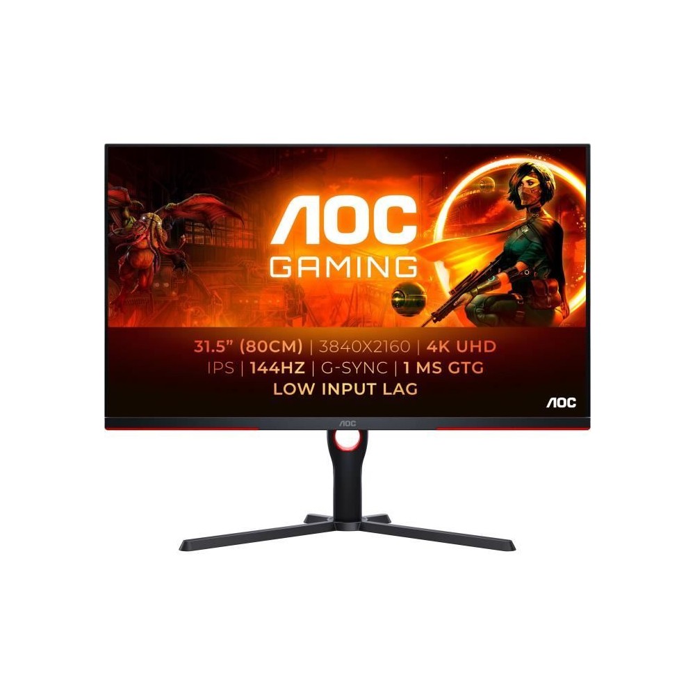 Écran PC - AOC - U32G3X - 32 UHD 4K - Dalle IPS - 144Hz - 1ms - Ajust