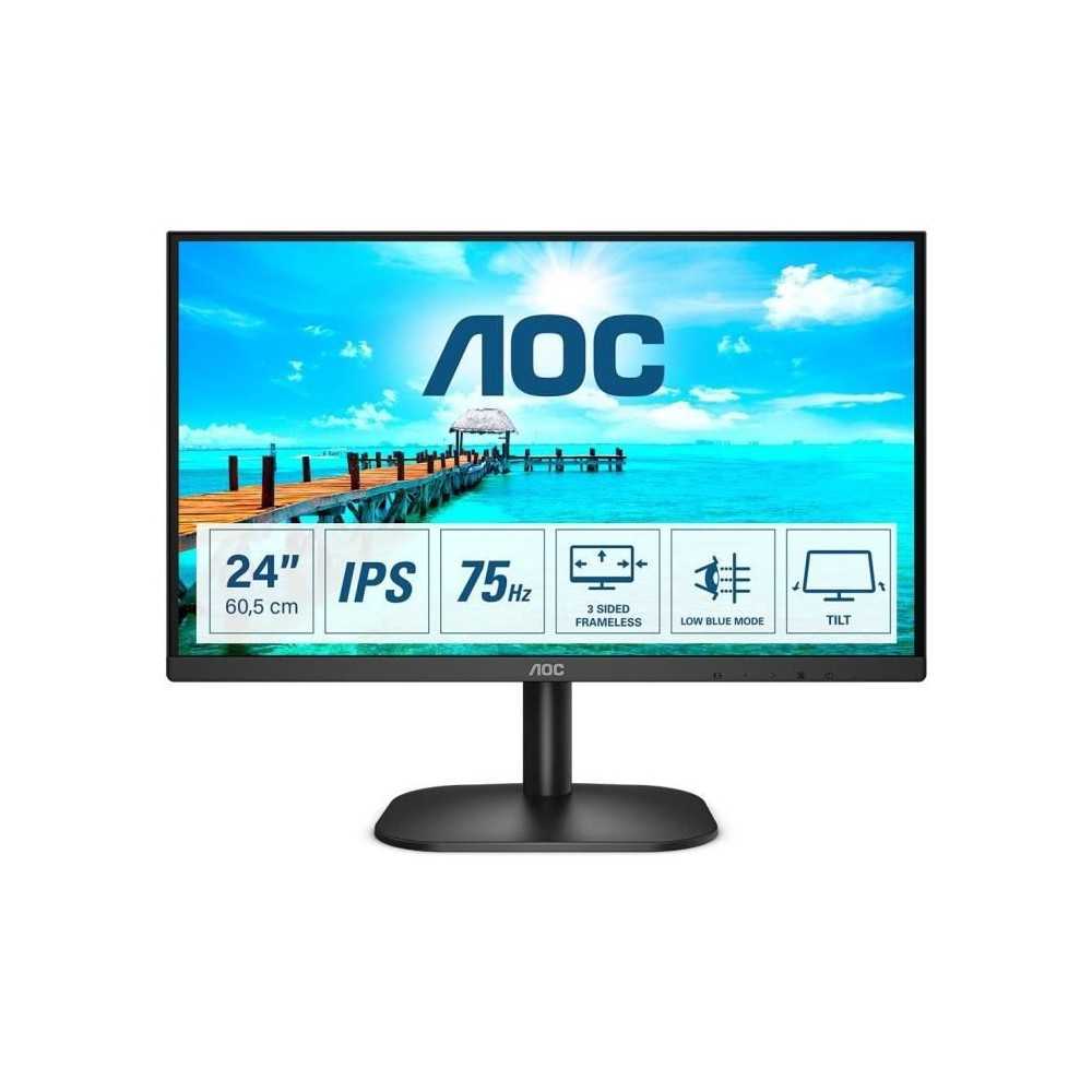 Écran PC - AOC 24B2XH - 23,8 FHD - Dalle IPS - 75Hz - 4ms - HDMI/VGA