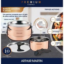 Batterie de cuisine 6 pieces - ARTHUR MARTIN - AM516GT - 3 couches tri