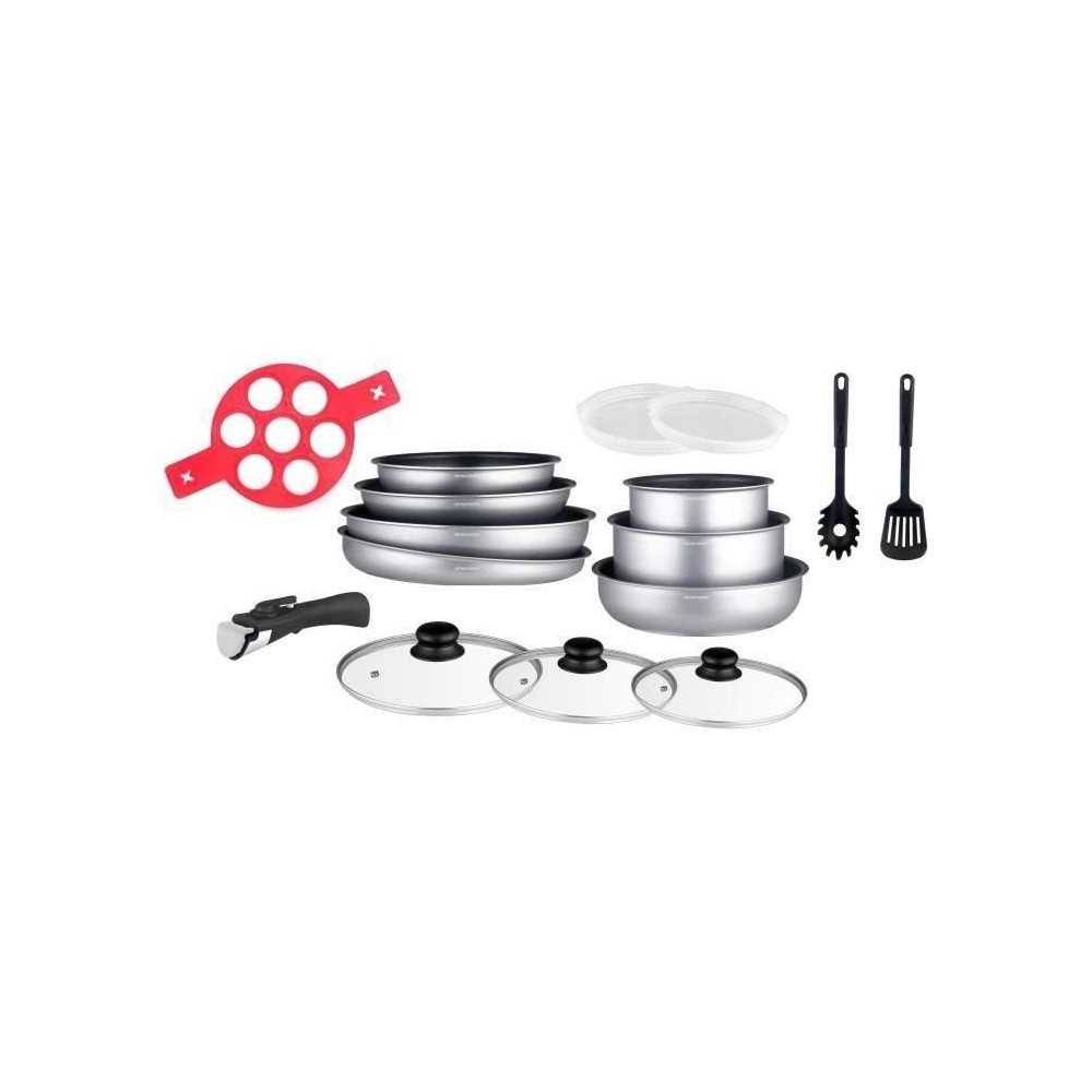 Batterie de cuisine Arthur Martin AM3950 16 pieces - Aluminium - Poign